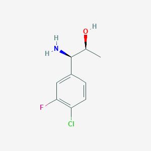 molecular formula C9H11ClFNO B13046599 (1R,2S)-1-Amino-1-(4-chloro-3-fluorophenyl)propan-2-OL 