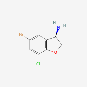 (3R)-5-Bromo-7-chloro-2,3-dihydro-1-benzofuran-3-amine