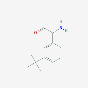 molecular formula C13H19NO B13046658 1-Amino-1-(3-tert-butylphenyl)propan-2-one 