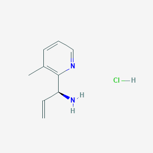 molecular formula C9H13ClN2 B13046661 (1S)-1-(3-Methyl(2-pyridyl))prop-2-enylamine hcl 