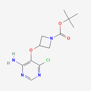 molecular formula C12H17ClN4O3 B13046686 tert-Butyl 3-((4-amino-6-chloropyrimidin-5-yl)oxy)azetidine-1-carboxylate 