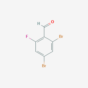 molecular formula C7H3Br2FO B1304670 2,4-二溴-6-氟苯甲醛 CAS No. 205683-34-7