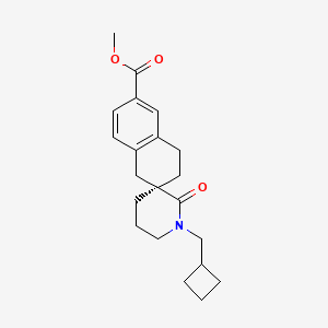 molecular formula C21H27NO3 B13046706 Methyl (S)-1'-(cyclobutylmethyl)-2'-oxo-3,4-dihydro-1H-spiro[naphthalene-2,3'-piperidine]-6-carboxylate 