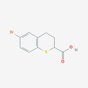 molecular formula C10H9BrO2S B13046713 6-Bromothiochromane-2-carboxylic acid 