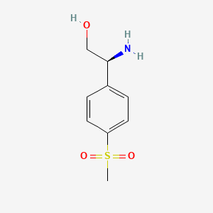 molecular formula C9H13NO3S B13046718 (2S)-2-amino-2-(4-methanesulfonylphenyl)ethan-1-ol 