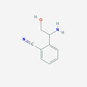 molecular formula C9H10N2O B13046719 2-(1-AMINO-2-HYDROXYETHYL)BENZONITRILEHCl 