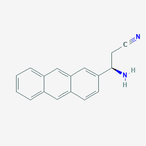 molecular formula C17H14N2 B13046750 (3R)-3-Amino-3-(2-anthryl)propanenitrile 