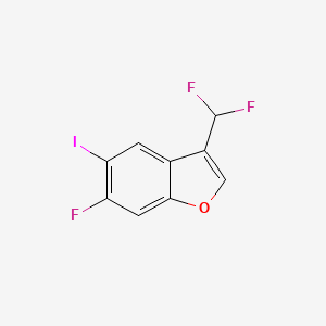 molecular formula C9H4F3IO B13046765 3-(Difluoromethyl)-6-fluoro-5-iodobenzofuran 