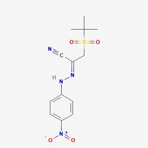 (E)-1-(2-methylpropane-2-sulfonyl)-N-(4-nitrophenyl)methanecarbohydrazonoylcyanide