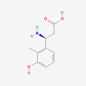 molecular formula C10H13NO3 B13046823 (3S)-3-amino-3-(3-hydroxy-2-methylphenyl)propanoic acid 