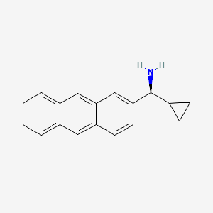 molecular formula C18H17N B13046833 (1S)-2-Anthrylcyclopropylmethylamine 