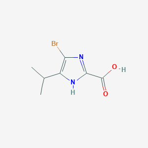 molecular formula C7H9BrN2O2 B13046848 4-Bromo-5-isopropyl-1H-imidazole-2-carboxylic acid 