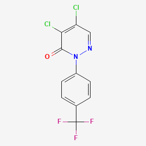 molecular formula C11H5Cl2F3N2O B1304686 4,5-Dichloro-2-(4-(trifluoromethyl)phenyl)pyridazin-3(2H)-one CAS No. 62436-07-1