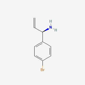 molecular formula C9H10BrN B13046890 (1R)-1-(4-bromophenyl)prop-2-en-1-amine 