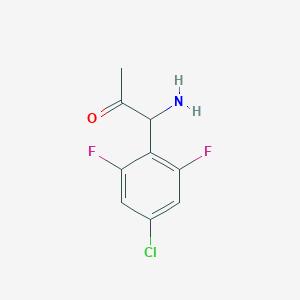 molecular formula C9H8ClF2NO B13046896 1-Amino-1-(4-chloro-2,6-difluorophenyl)acetone 