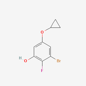 molecular formula C9H8BrFO2 B13046901 3-Bromo-5-cyclopropoxy-2-fluorophenol 