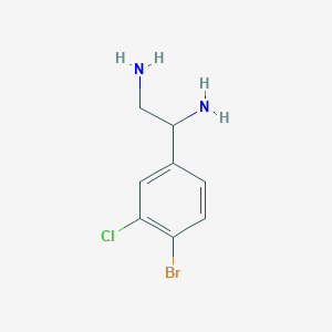 molecular formula C8H10BrClN2 B13046977 1-(4-Bromo-3-chlorophenyl)ethane-1,2-diamine 