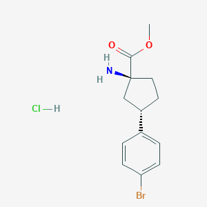 Methyl (1S,3S)-1-amino-3-(4-bromophenyl)cyclopentane-1-carboxylate hcl