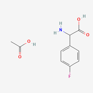 molecular formula C10H12FNO4 B13047019 Acetic acid;2-amino-2-(4-fluorophenyl)acetic acid 