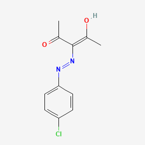 molecular formula C11H11ClN2O2 B13047035 3-[2-(4-Chlorophenyl)hydrazin-1-ylidene]pentane-2,4-dione 