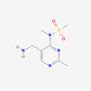 molecular formula C8H14N4O2S B13047042 N-(5-(Aminomethyl)-2-methylpyrimidin-4-YL)-N-methylmethanesulfonamide 