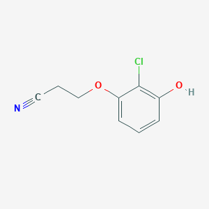 molecular formula C9H8ClNO2 B13047046 3-(2-Chloro-3-hydroxyphenoxy)propanenitrile 