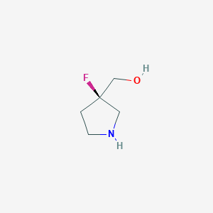 molecular formula C5H10FNO B13047064 (R)-(3-Fluoropyrrolidin-3-YL)methanol 