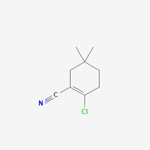 molecular formula C9H12ClN B13047070 2-Chloro-5,5-dimethylcyclohex-1-ene-1-carbonitrile 