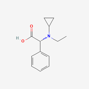 molecular formula C13H17NO2 B13047100 (R)-2-(Cyclopropyl(ethyl)amino)-2-phenylacetic acid 