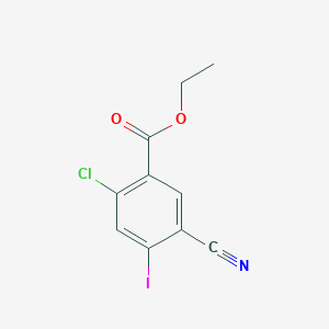 molecular formula C10H7ClINO2 B13047111 Ethyl 2-chloro-5-cyano-4-iodobenzoate 