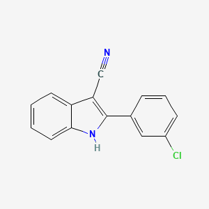 molecular formula C15H9ClN2 B13047117 2-(3-chlorophenyl)-1H-indole-3-carbonitrile 