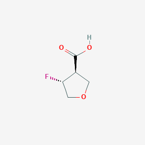 molecular formula C5H7FO3 B13047147 trans-4-Fluorotetrahydrofuran-3-carboxylicacid 