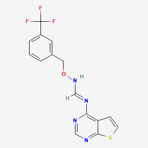 (E)-N-{thieno[2,3-d]pyrimidin-4-yl}-N'-{[3-(trifluoromethyl)phenyl]methoxy}methanimidamide