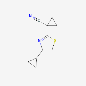 molecular formula C10H10N2S B13047250 1-(4-Cyclopropylthiazol-2-YL)cyclopropane-1-carbonitrile 