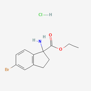 Ethyl 1-amino-5-bromo-2,3-dihydroindene-1-carboxylate;hydrochloride