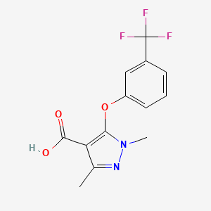 molecular formula C13H11F3N2O3 B1304735 1,3-二甲基-5-[3-(三氟甲基)苯氧基]-1H-吡唑-4-羧酸 CAS No. 446276-23-9