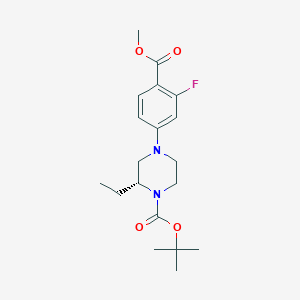 Tert-butyl (R)-2-ethyl-4-(3-fluoro-4-(methoxycarbonyl)phenyl)piperazine-1-carboxylate