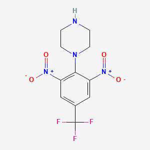 molecular formula C11H11F3N4O4 B1304736 1-[2,6-二硝基-4-(三氟甲基)苯基]哌嗪 CAS No. 36317-84-7