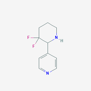 molecular formula C10H12F2N2 B13047373 4-(3,3-Difluoropiperidin-2-YL)pyridine 