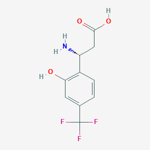 molecular formula C10H10F3NO3 B13047393 (3R)-3-Amino-3-[2-hydroxy-4-(trifluoromethyl)phenyl]propanoic acid 