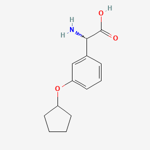 molecular formula C13H17NO3 B13047403 (2S)-2-amino-2-(3-cyclopentyloxyphenyl)acetic acid 