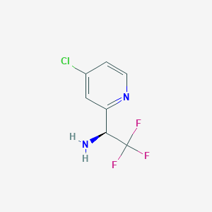 molecular formula C7H6ClF3N2 B13047420 (S)-1-(4-Chloropyridin-2-YL)-2,2,2-trifluoroethan-1-amine 