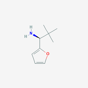 molecular formula C9H15NO B13047426 (1S)-1-(Furan-2-YL)-2,2-dimethylpropan-1-amine 