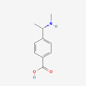 molecular formula C10H13NO2 B13047462 (S)-4-(1-(Methylamino)ethyl)benzoicacidhcl 