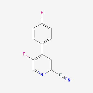 molecular formula C12H6F2N2 B13047476 5-Fluoro-4-(4-fluorophenyl)picolinonitrile 