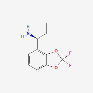 molecular formula C10H11F2NO2 B13047520 (S)-1-(2,2-Difluorobenzo[D][1,3]dioxol-4-YL)propan-1-amine 