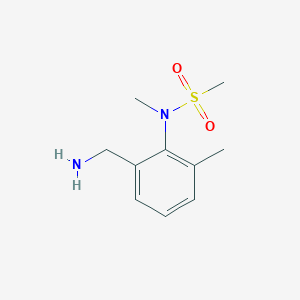 molecular formula C10H16N2O2S B13047532 N-(2-(Aminomethyl)-6-methylphenyl)-N-methylmethanesulfonamide 