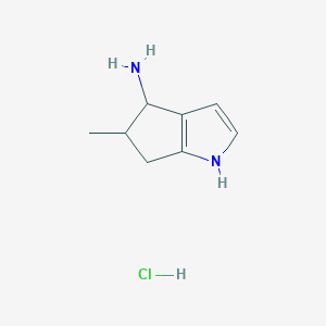 molecular formula C8H13ClN2 B13047537 5-Methyl-1,4,5,6-tetrahydrocyclopenta[B]pyrrol-4-amine hcl 