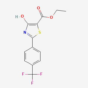 molecular formula C13H10F3NO3S B1304756 Ethyl 4-hydroxy-2-[4-(trifluoromethyl)phenyl]-1,3-thiazole-5-carboxylate CAS No. 227199-08-8