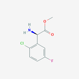 molecular formula C9H9ClFNO2 B13047566 Methyl(R)-2-amino-2-(2-chloro-5-fluorophenyl)acetatehcl 